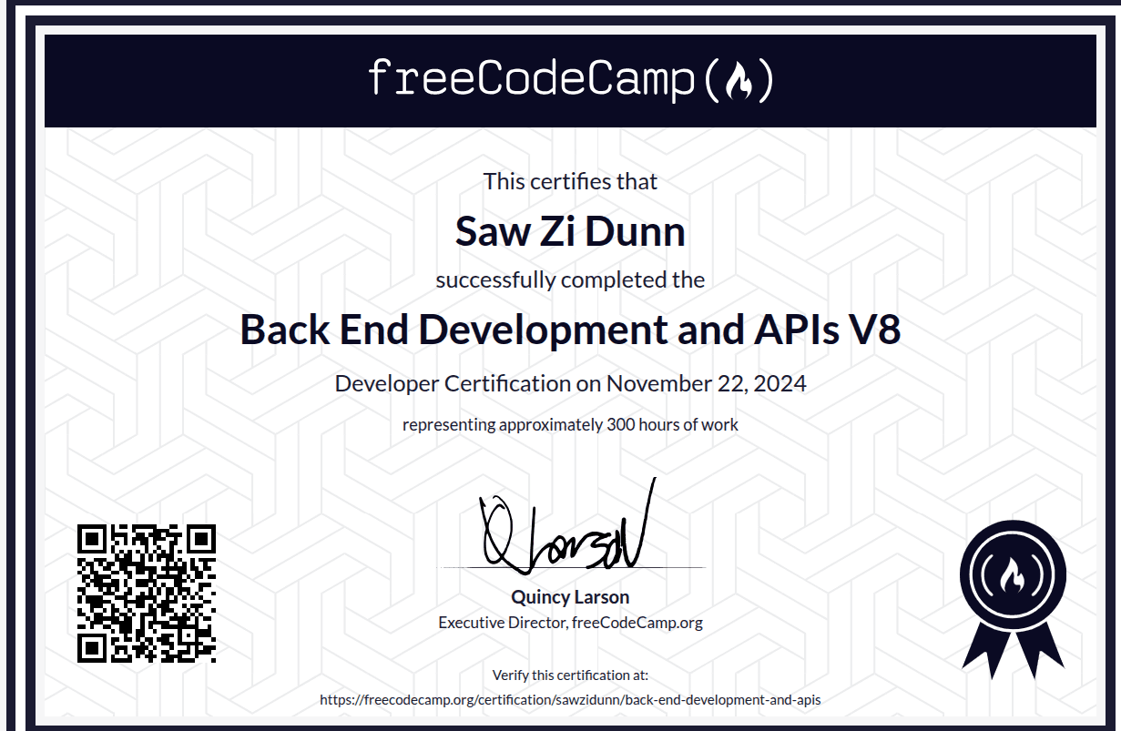 Back End Development and APIs